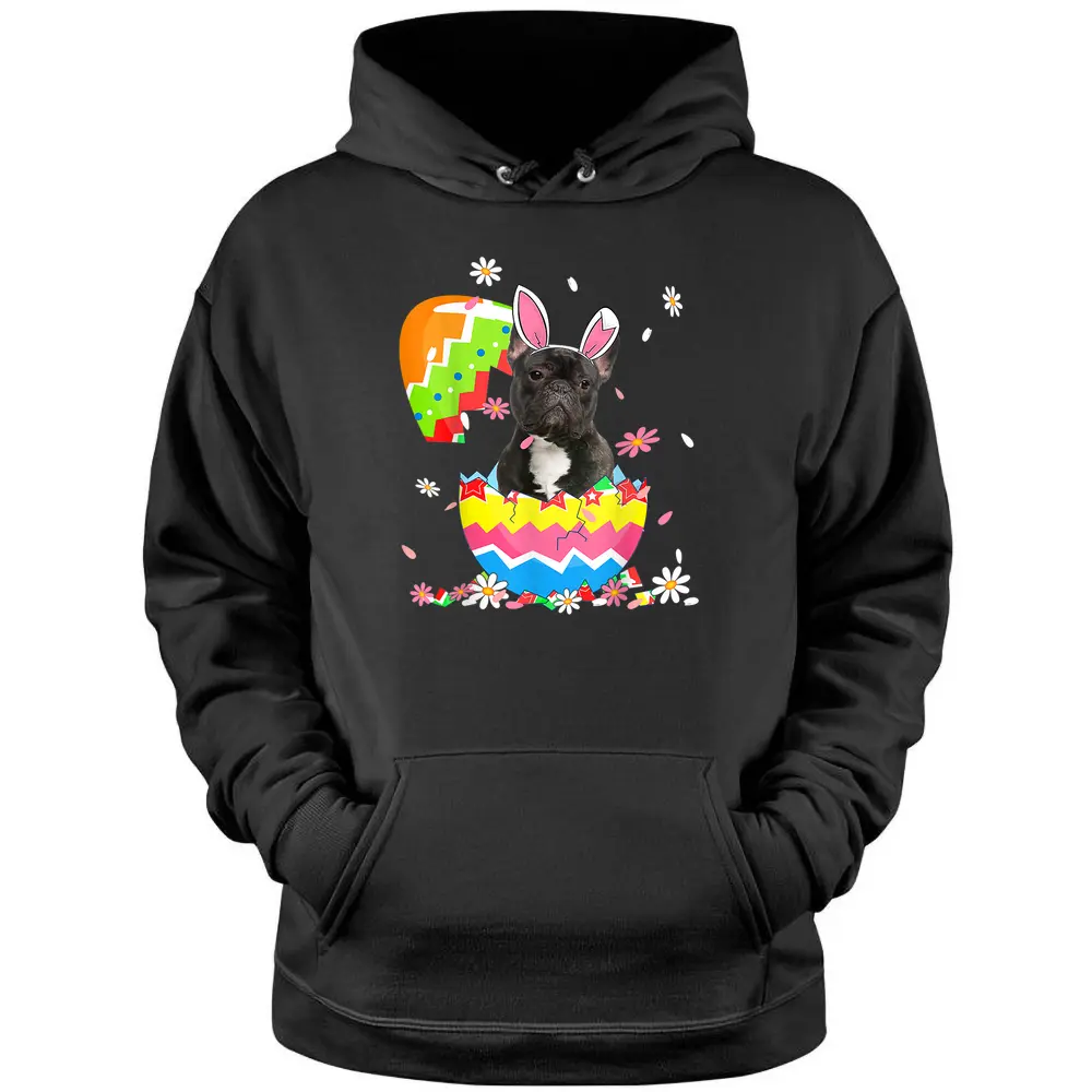 Cute French Bulldog Egg  Easter Day Dog Dad Dog Mom Pullover Hoodie